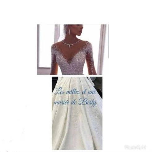 

Роскошное бальное платье, свадебные платья, длинные рукава, тюль и атлас, иллюзия, овальное платье со шлейфом, аппликации халат, украшенный б...