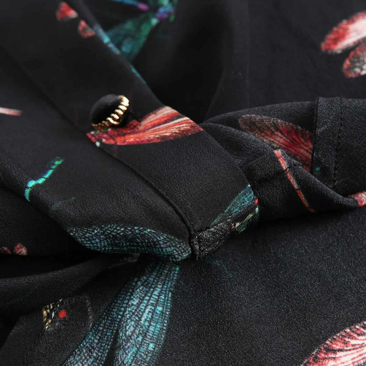 

masigoch 2021 summer new styles oversized 100% mulberry silk V-neck print blouse