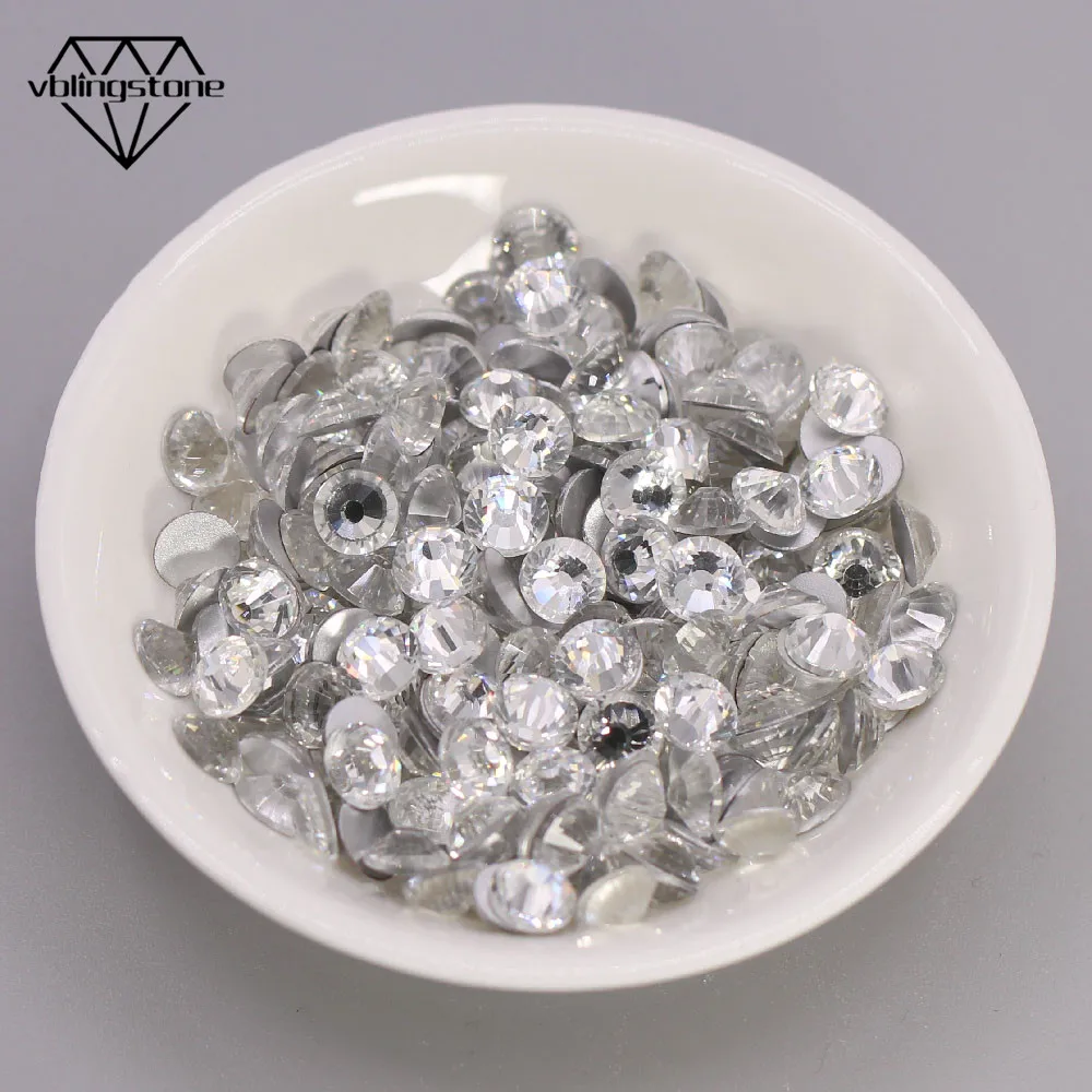 Не горячая фиксация горный хрусталь для дизайна ногтей SS3-SS50 Хрустальный страз с