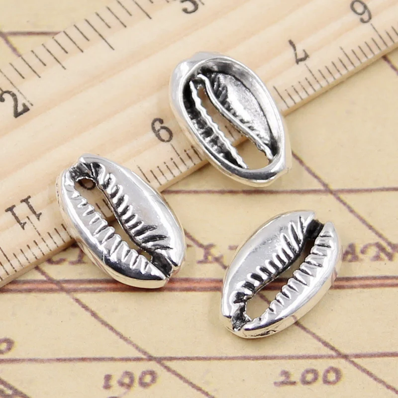 10 шт. подвески богемные раковины Cowrie 19x12 мм тибетский серебристый цвет