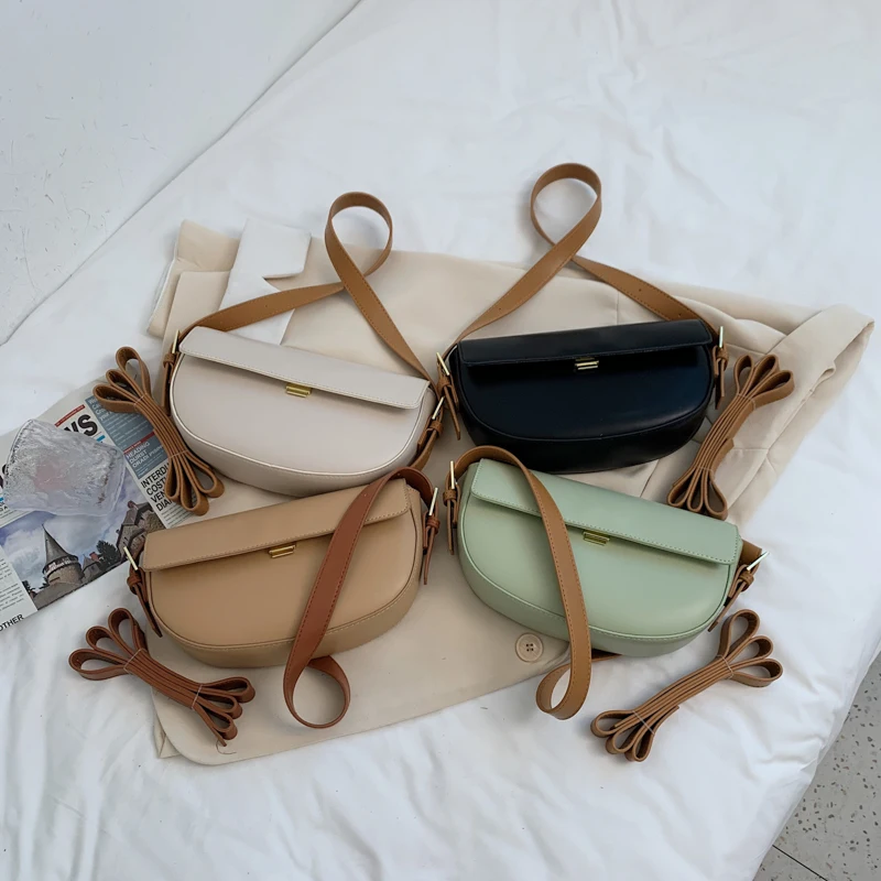 

High Quality Classic Luxury Design Horsebit Mini Saddle Bags for Women Black Fashion Single Shoulder Diagonal Handbag