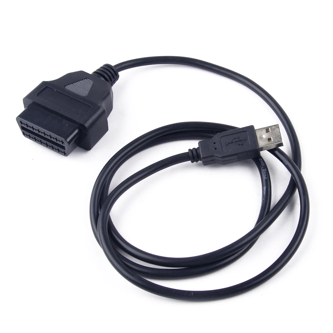 Черный 16 Pin OBD2 USB зарядное устройство адаптер разъем интерфейс кабель