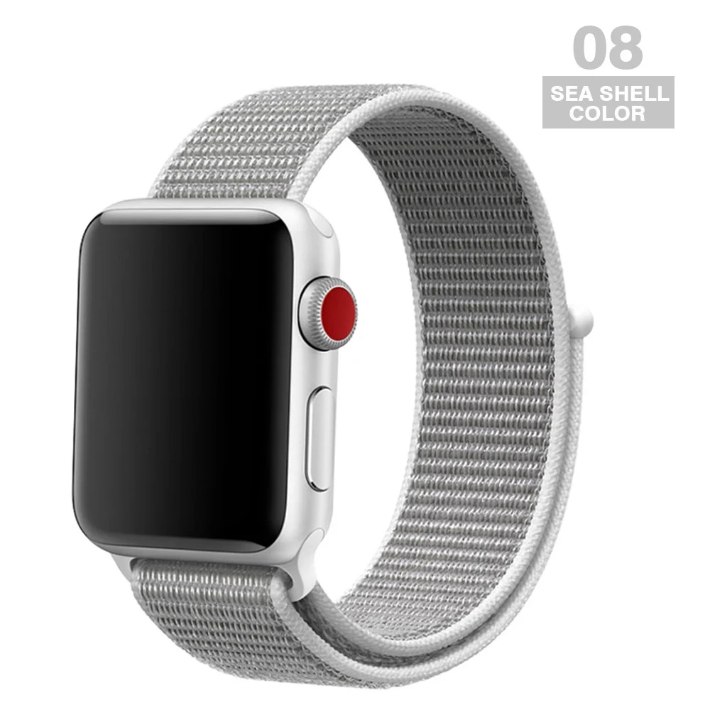 Спортивный ремешок для Apple Watch 42 мм 38 мм ремешок для часов 4 44 мм 40 мм Iwatch Серия 3 2 1 нейлоновый браслет дышащие аксессуары - Цвет ремешка: Seashells