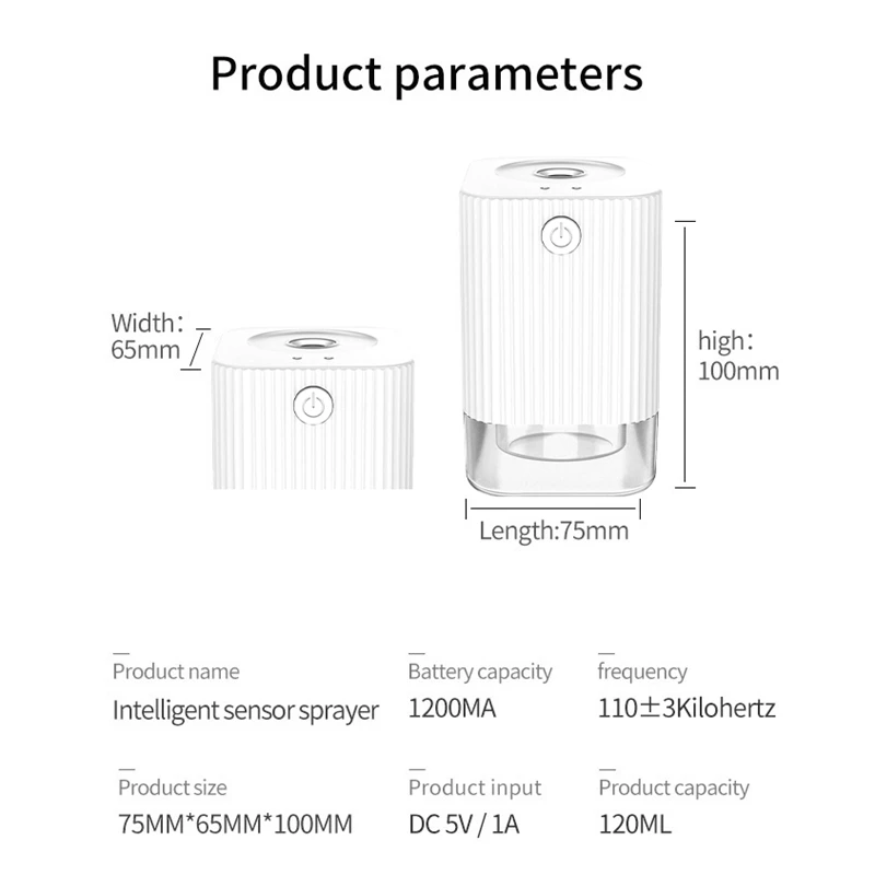 

Mini Pressless Hand Wash Humidifier,Portable Automatic Induction Sprayer Desktop Cleaner Sensor Sprayer Atomizer