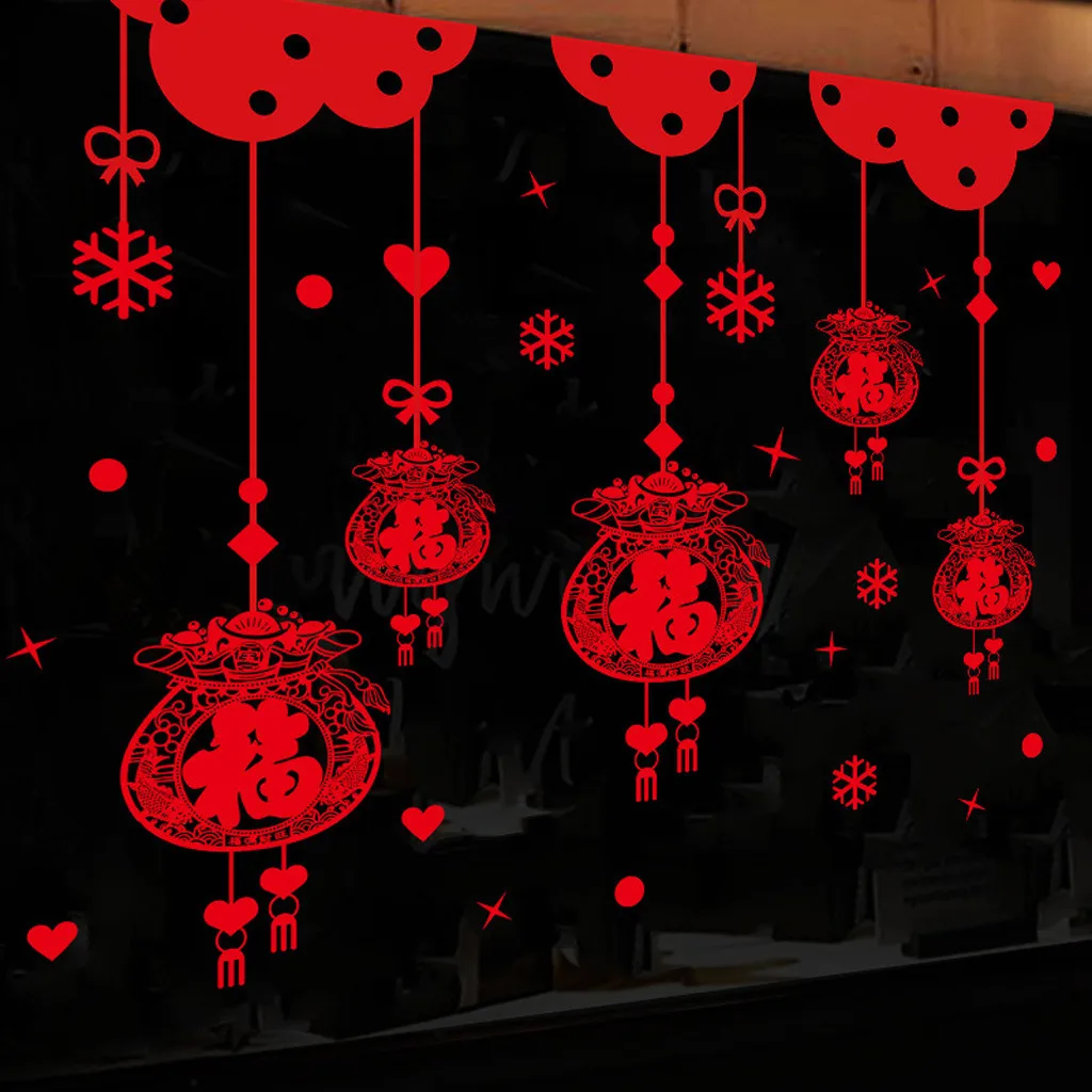 Лидер продаж товары 2020 года китайская Новогодняя Наклейка на стену весенний