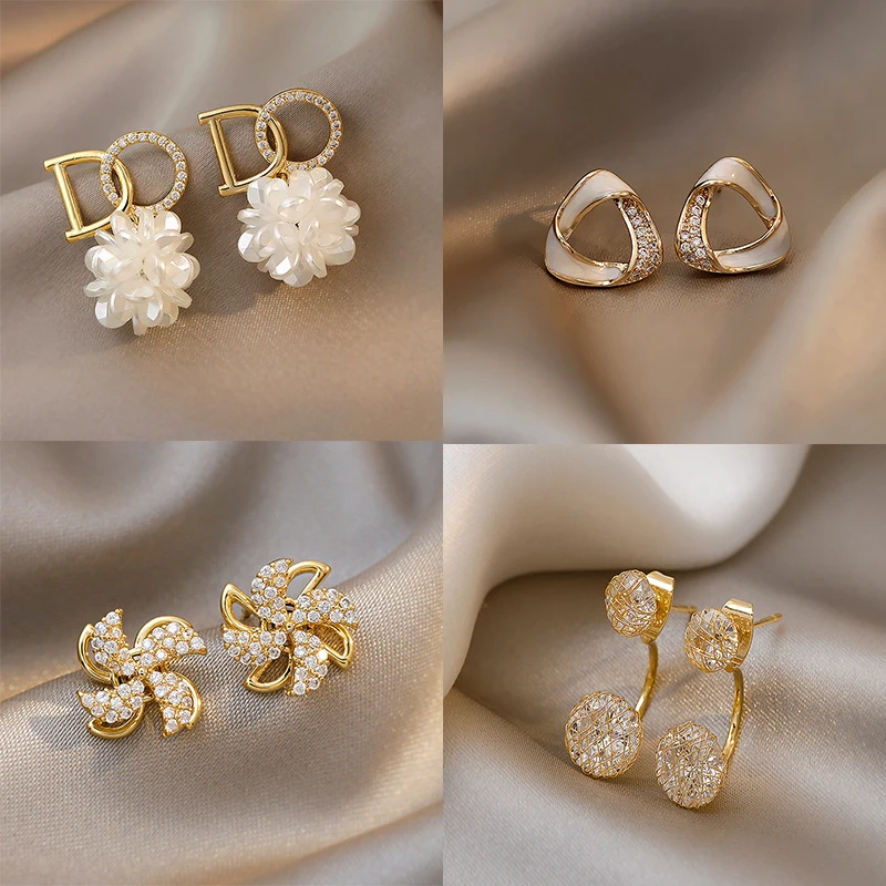 

Luxury Gold Super Fairy Zircon Pearl Drop Earrings for Women Girl 2022 Elegant Copper Earring Fashion Jewelry Wholesale