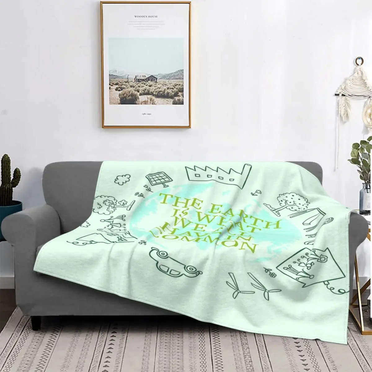 

Manta de la tierra es lo que nosotros, colcha de cama a cuadros, cubierta de playa, manta de lana, ropa de cama de algodón