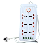 2 round pin eu rus plug power strip switch 2m cable uk us universal outlets 6 usb electrical extension cord socket