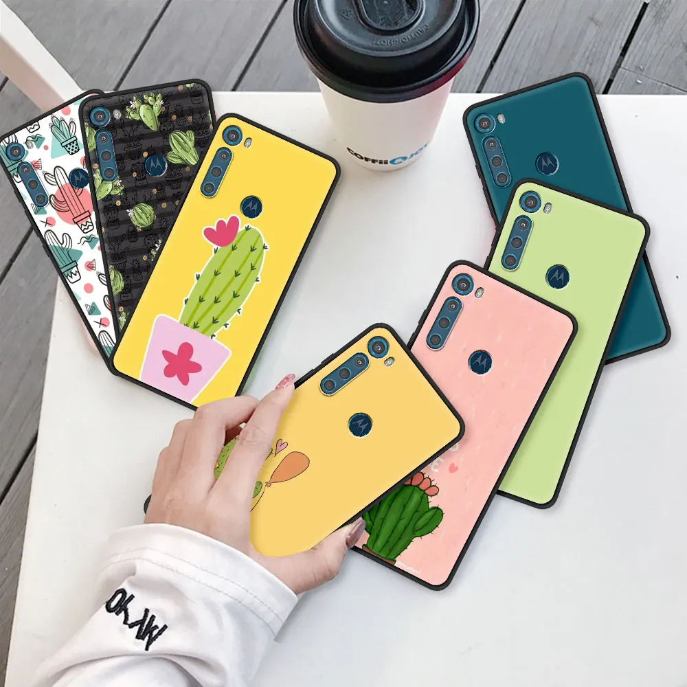 Чехол для Motorola Moto G9 Play G8 Power Lite One Fusion Plus G30 G Stylus Soft Phone Coque E6s Edge Funda Green Cactus