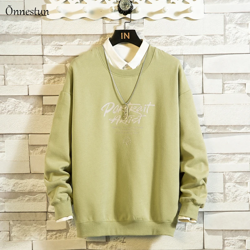 

Onnestun Harajuku Sweatshirt New Spring Print Letter Mens Hoodies Streetwear Hip Hop One Piece Men Women Hoodie