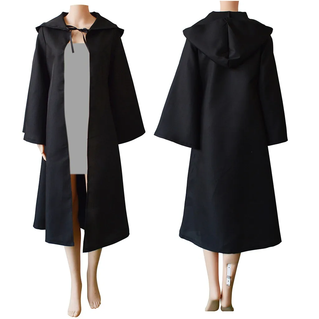 

Fashion Hooded Cloak Solid Long Blouse Halloween Vintage Cosplay Tops Outwear Female Men Women Long Sleeve Shirt Blusa Pullover