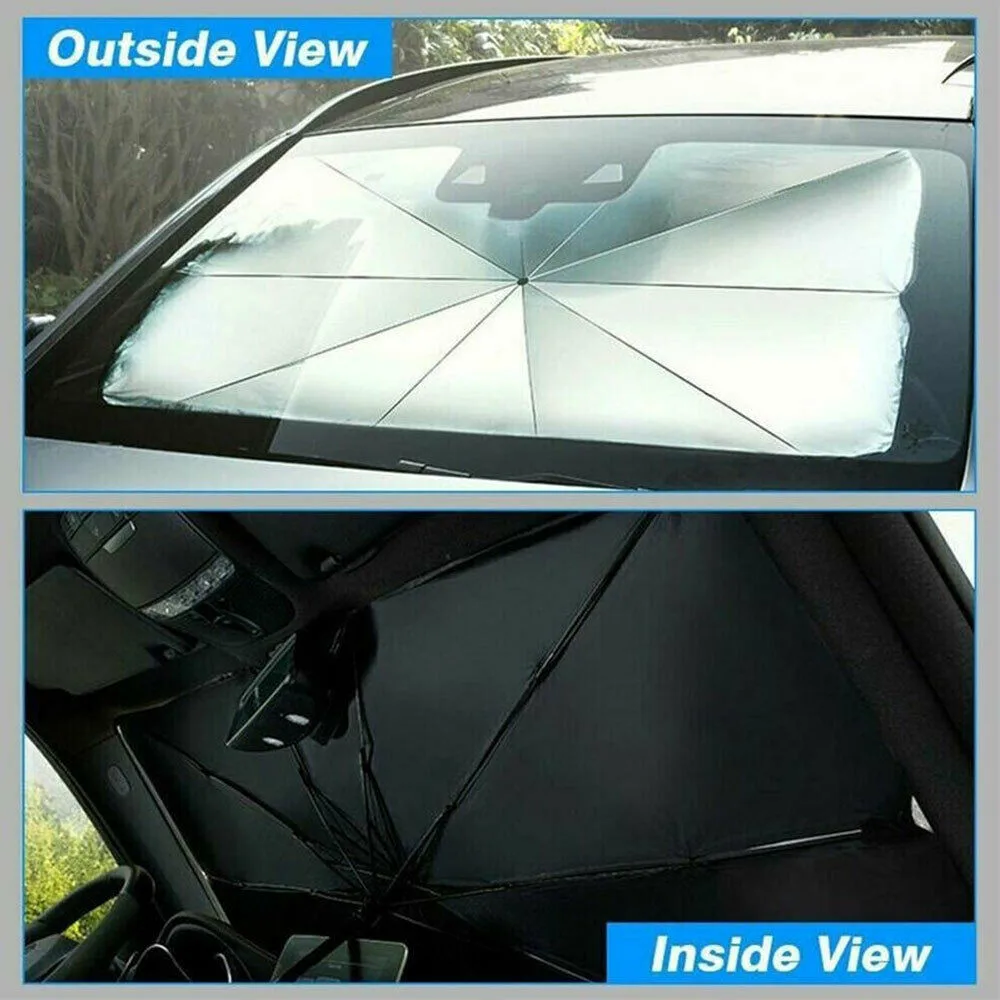 

Sunshield Car Windshield Parasol Universal 1PC Black With Silver Coating Heat Insulation
