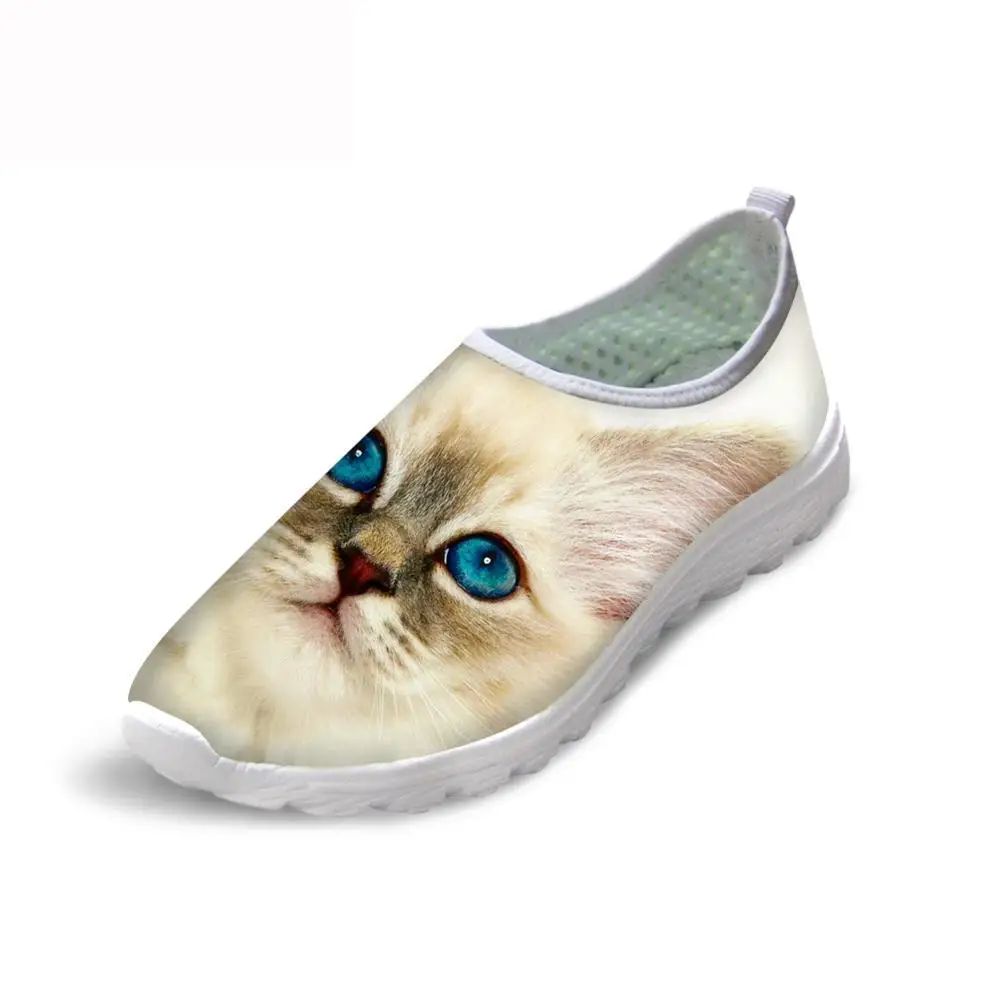 

Summer Loafers Women Breathable Mesh Running Shoes Flats Cute Cat Print Women's Sneakers Nurse Beach Sport Ladies Slip On Shoes
