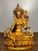11chinese folk collection old bronze gilt cinnabar twenty one tara tara buddha sitting lotus enshrine the buddha ornaments