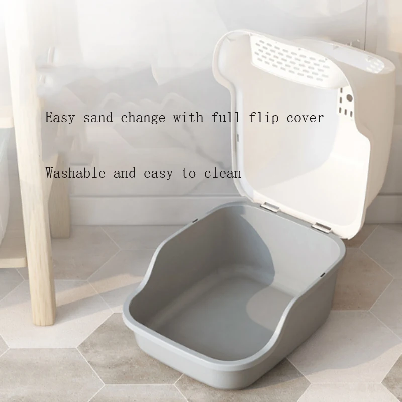 Полностью закрытый контейнер для кошачьего туалета с защитой от брызг и