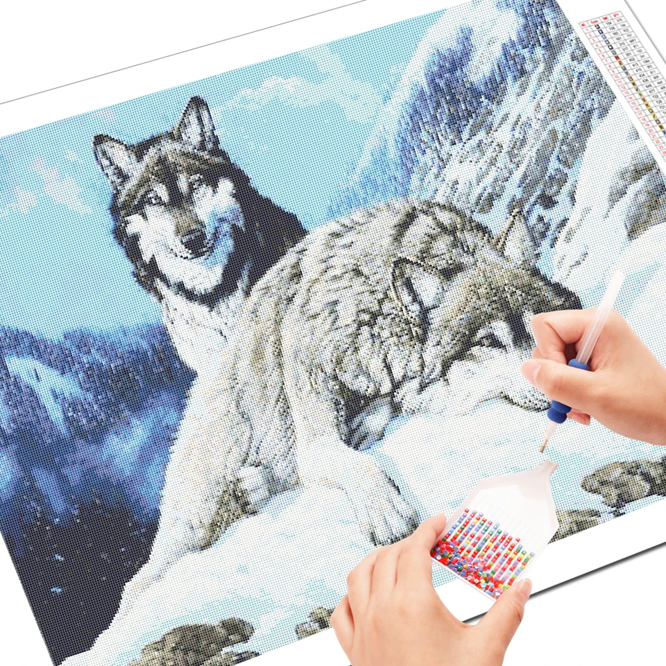 EverShine 5D алмазная живопись Снежный волк картина Стразы Сделай Сам Алмазная