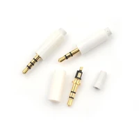 2pcs white 2 5mm stereo headset plug with tail 34 pole 2 5 mm audio plug jack adaptor connector for phone
