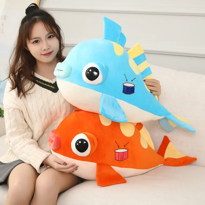 

Creative Big Mouth Fish Plush Toys Soft Stuffed Blue Pillow Cushion Animal Doll Bedroom Sleeping Baby Kids Birthday Gift