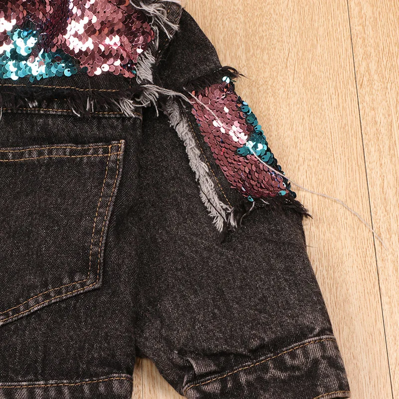 Jargazol/Осенняя детская одежда Джинсовая куртка для маленьких девочек Пальто с