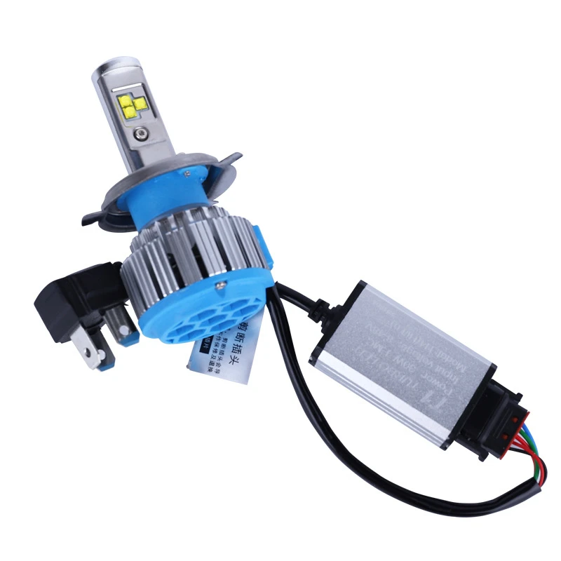 

Chainki 2PCS T1 H4 Led CarHeadlight Auto Fog Lamp 70W 7000lm Automobile Bulb White 6000K Plug&Play Motocycle Led Headlight