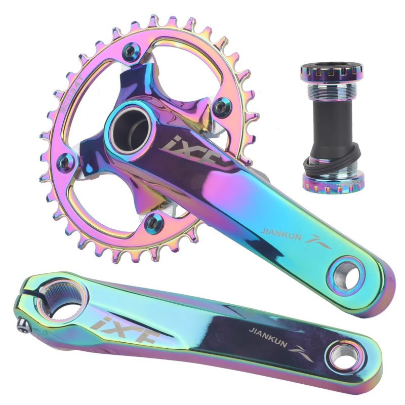 IXF Integrated Crankset Mtb Crank Arms For Bicycle Hollowtech 104 Bcd Crank 2 Crowns 32/34/36/38T Mountain Bike Connecting Rods