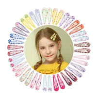 10pcs florals printed barrettes hair clips children bb clips waterdrop hairclips candy colors baby girls hairpins hair ornaments