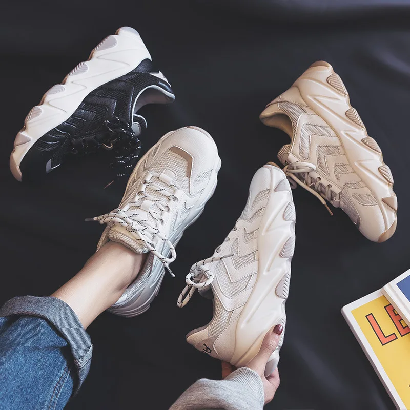 Женские парусиновые кроссовки на платформе Zapatillas Mujer повседневные белые с