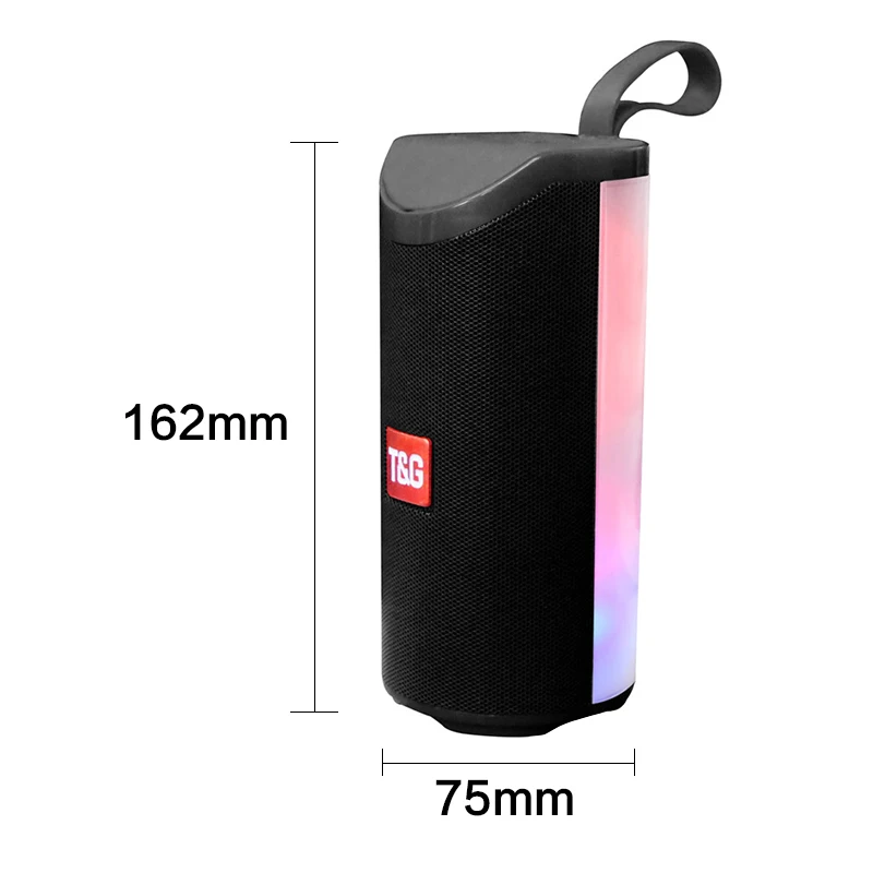 

Portable Bluetooth Music Bass Speaker Waterproof Outdoor LED Wireless Column Loudspeaker Support TF Card FM Radio Aux Input 10W
