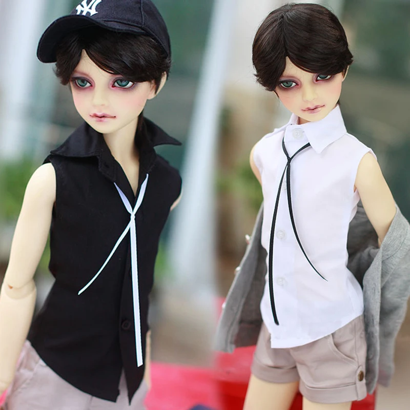 

G10-311 1/4 1/3 Uncle SSDF POPO68 SD BJD MSD doll baby clothes Sleeveless shirt top with ribbon 1pcs