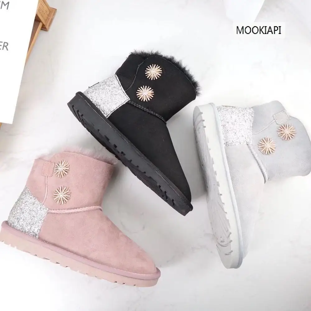 2019 Australian brand snow boots real sheepskin 100% natural wool the latest women's shoes with buckle free delivery | Обувь