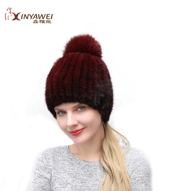 Лидер продаж модная меховая шапка из натурального меха норки аксессуары лисы