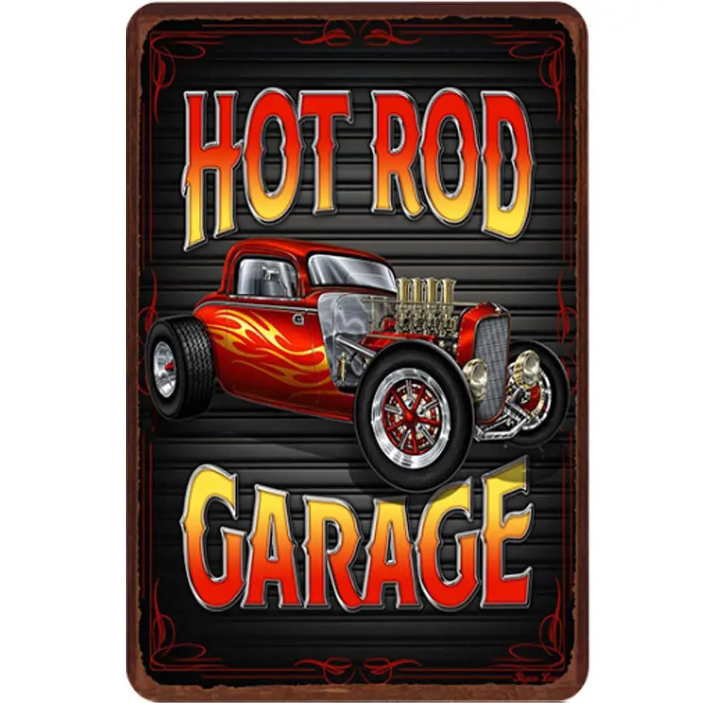 

Оригинальный ретро дизайн дьявол горячий стержень оловянные металлические знаки настенное искусство | Толстая жестяная печать плакат наст...