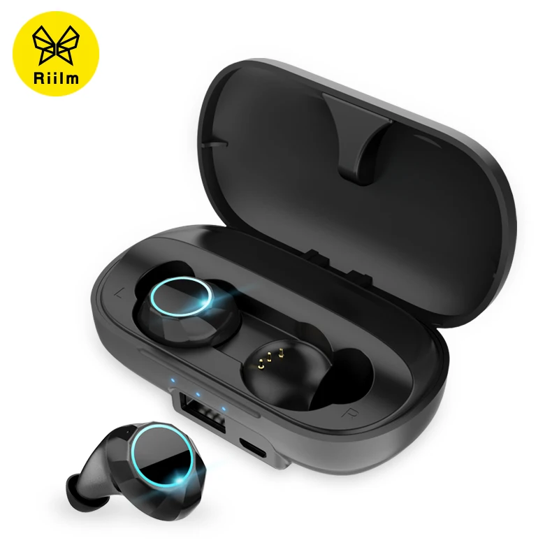 Riilm наушники-вкладыши TWS Bluetooth наушники беспроводные стерео bluetooth нажатием кнопки
