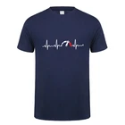 Летняя футболка с сердцебиением машины, Мужская футболка с коротким рукавом, хлопковая Футболка с забавным автомобилем, Мужская футболка, Camisetas, подарок JL-052