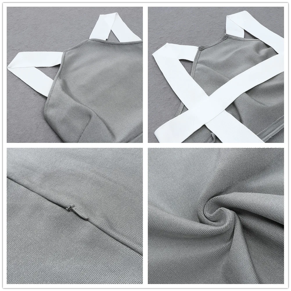 

2021 Summer New Bandage Dress Sexy Bodycon Women Dress Party Club Celebrity Hollow Out Sleeveless Summer Dresses