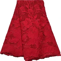 red color african guipure net lace fabrics 2021 high quality nigerian swiss voile lace in switzerland 5 yards for dresses