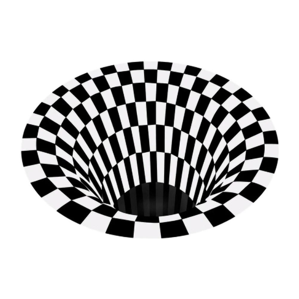 

Home Rug 3D Three-dimensional Black&White Stereo Vision Mat Living Room Doormat Tea Table Sofa Illusion Carpet Kitchen Rug