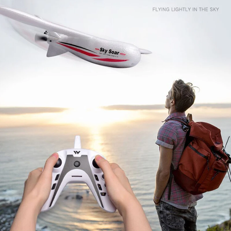 New P01 RC Airplane 2.4GHz 3CH Fixed Wing Plane Aircraft Outdoor Foam RC Plane Toy for Kids Anti-hit head Auto Leveling Glider enlarge