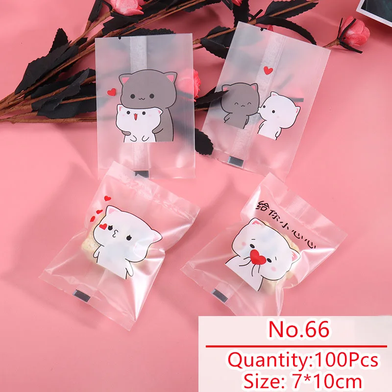 100 шт./лот пакет для конфет домашнее печенье милые мультяшные рисунки нуги