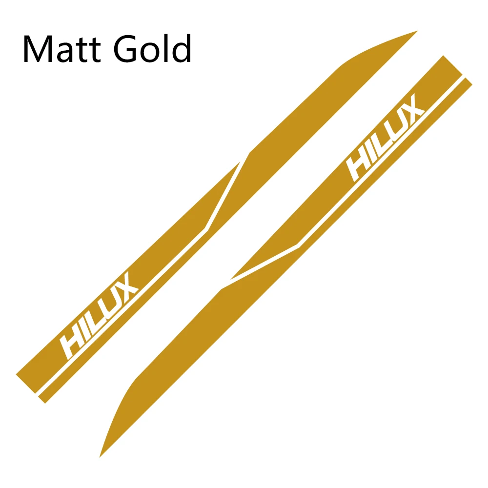 Matt Gold 2 шт. боковые наклейки на двери автомобиля для Toyota Hilux Revo Vigo Автомобильная виниловая пленка DIY Наклейка спортивный стиль автомобильные принадлежности для тюнинга - Название цвета: Matt Gold