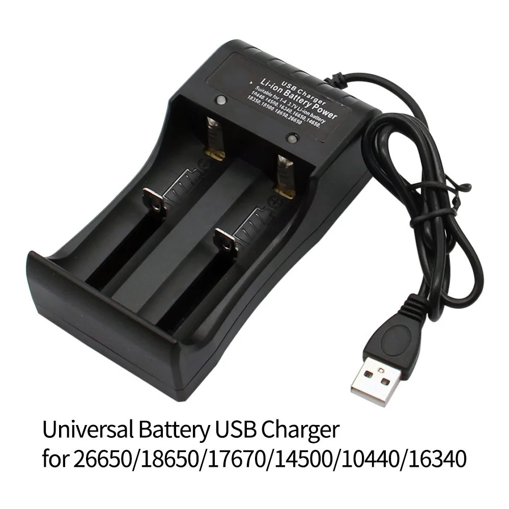 

Universal 1 / 2 Slot Battery 3.7V USB Charger Smart Chargering for Rechargeable Batteries Li-ion NiMH 26650 18650 14500 17670