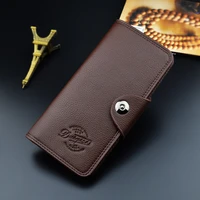 mens wallet long black coffee men wallets long mens wallet with buckle business casual tri fold card holder hand wallet 400
