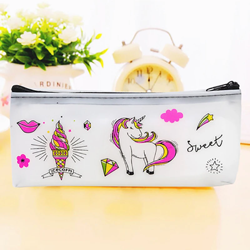 

Girls cute pencil case kawaii unicorn school pencil case silicone stationery bag office school stationery