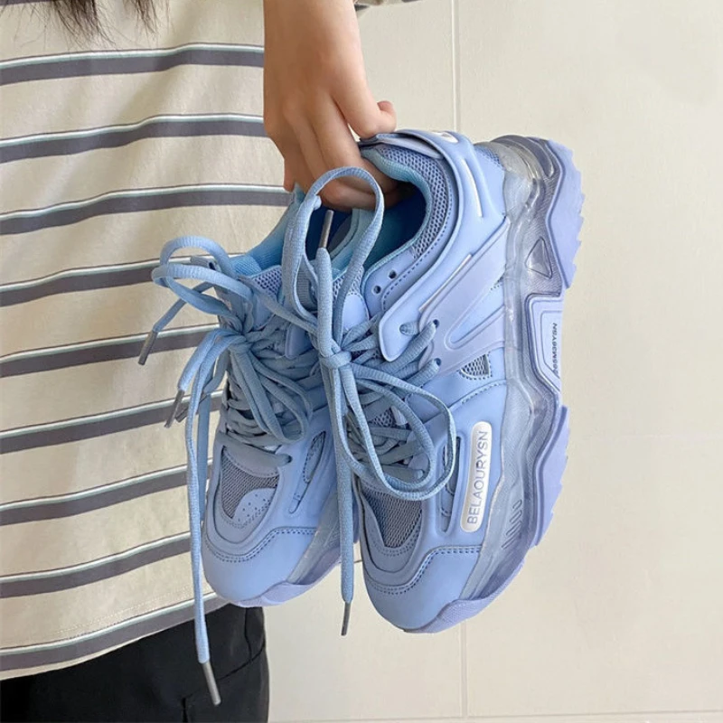 

New Design Women Shoes 2021 Autumn Jelly Sole Women's Chunky Sneakers Comfortable Ladies Sport Shoes Big Size Female Sneakers