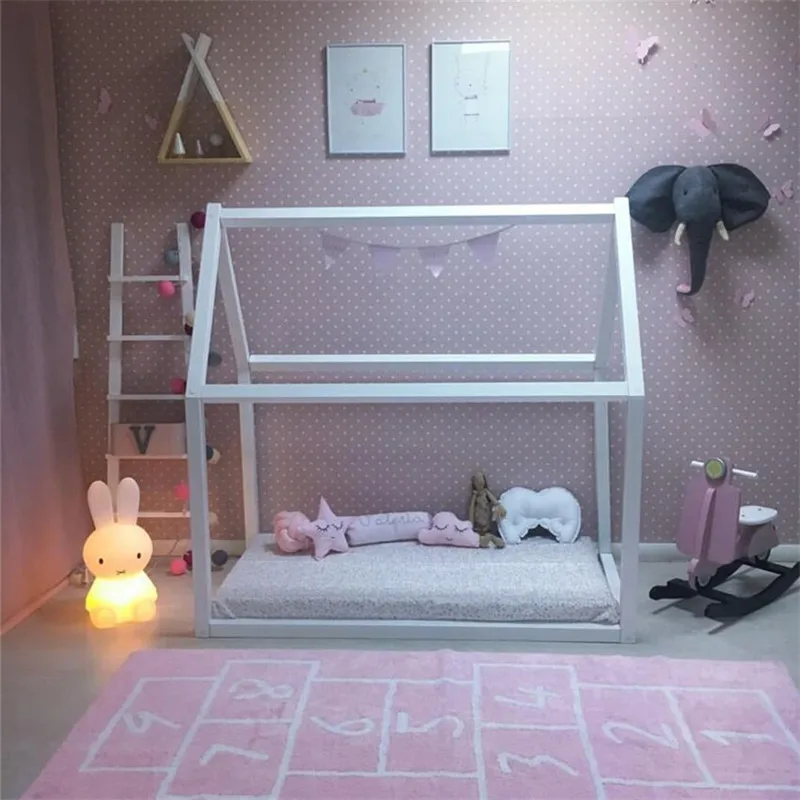 INS Nordic Cotton Checkers Tapete Infantil Decorative Mat 75*180cm Play Mat for Kids Nordic Decor Carpet Fotografia Photo Props