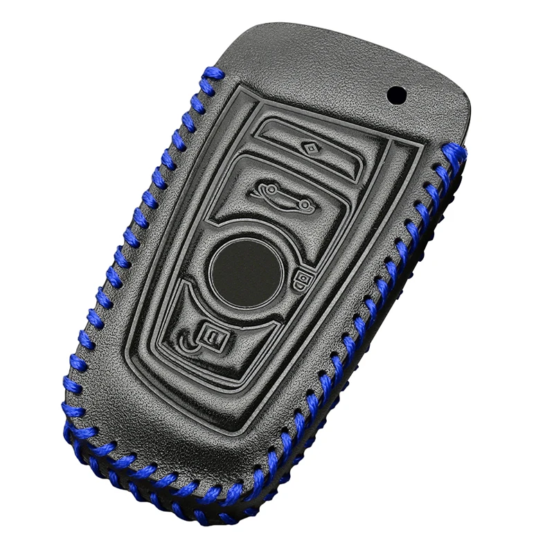 

YOLU for BMW X5 X6 Red/Black/Blue Leather Key Bag Car Key Case Shell Car Key fob Cover Leather Case