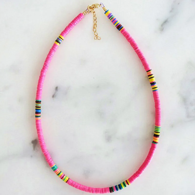 Богемский воротник vsco девушка lucite shell Чокеры Ожерелье bijoux femme переработанный диск Африканский виниловый бисер ожерелье для женщин HEISHI