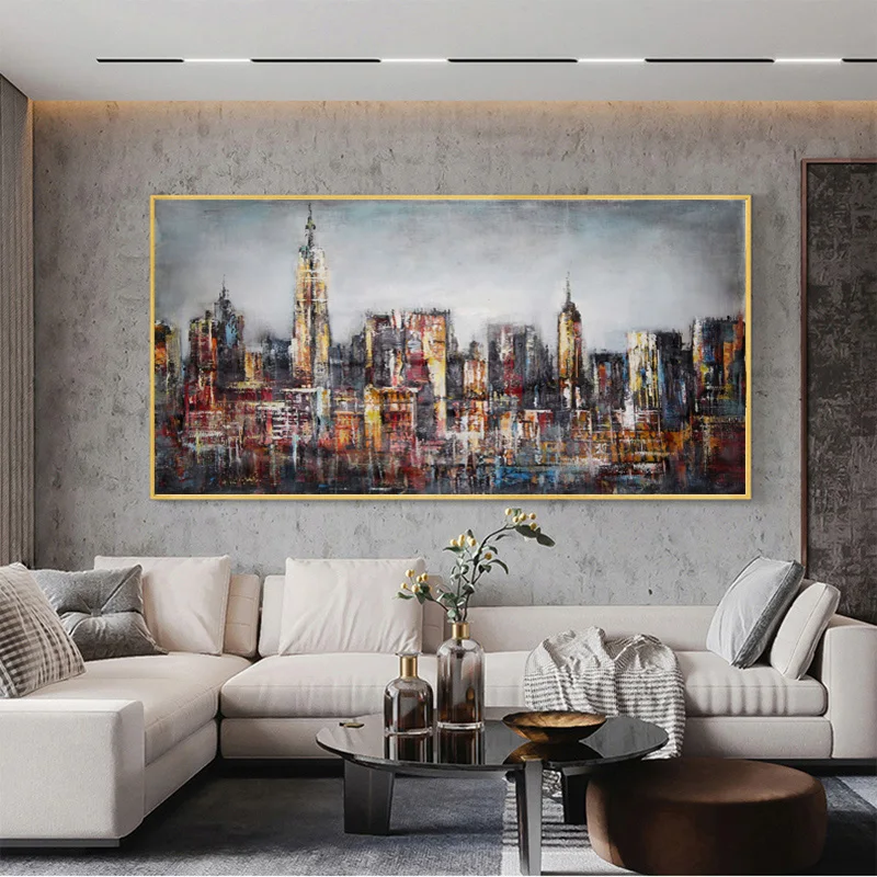

Abstract City Building Landscape Wall Art Canvas Painting Picture Oil Painting Prints Decorative Pictures For Living Room Decor