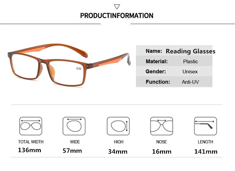 Очки для чтения TR90 мужчин и женщин модные ультралегкие пресбиопические линзы с