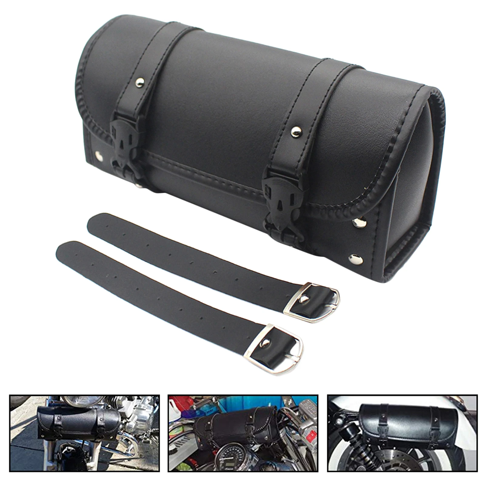 Vintage PU Leather Handlebar Bag Motorcycle Saddle Tool Travel Accessory Pouch | Спорт и развлечения